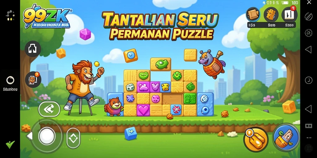 Screenshot gameplay 99ZK menampilkan tantangan puzzle yang seru.