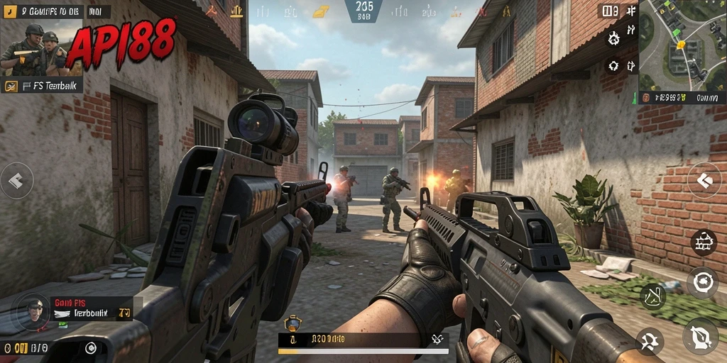 Screenshot menampilkan aksi mendebarkan dari game FPS API88.