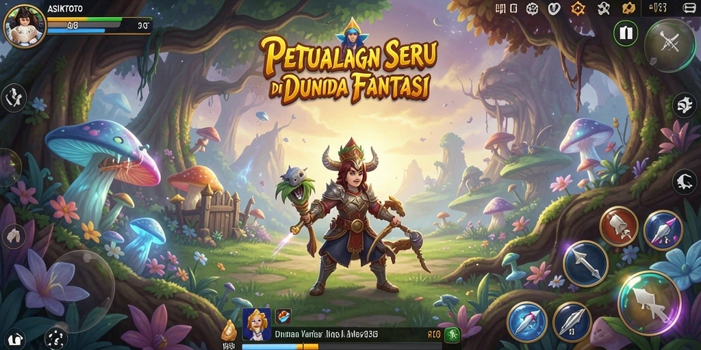 Tampilan gameplay ASIKTOTO dengan aksi petualangan yang seru.