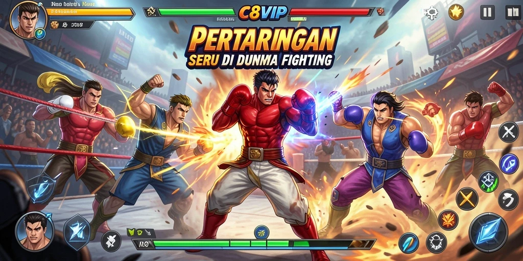 Screenshot C8VIP menampilkan aksi pertarungan yang mendebarkan antarpemain.