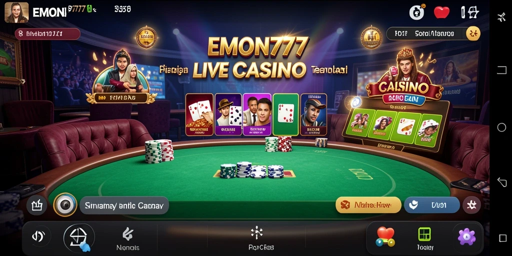 Tampilan gameplay Live Casino yang menarik dan interaktif di EMON777.
