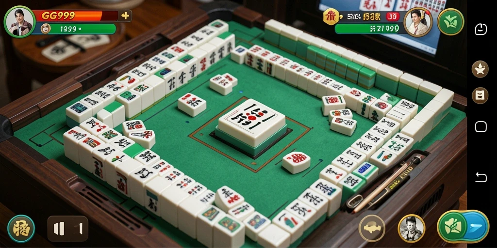 Screenshot permainan GG999 yang menampilkan permainan Mahjong yang menantang.