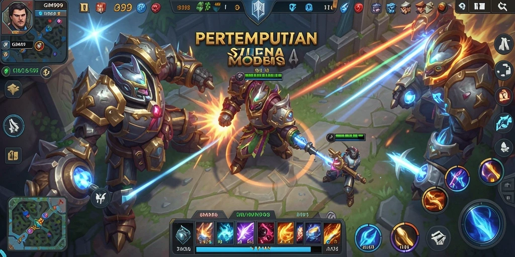 Screenshot menampilkan aksi seru di arena MOBA GIM999.