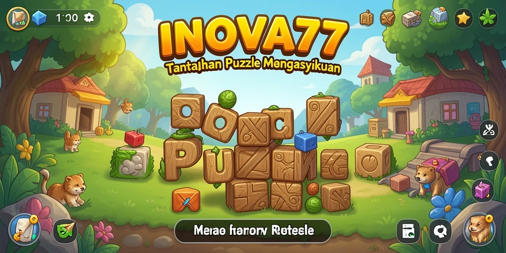 Screenshot gameplay INOVA77 menampilkan momen menyelesaikan puzzle.