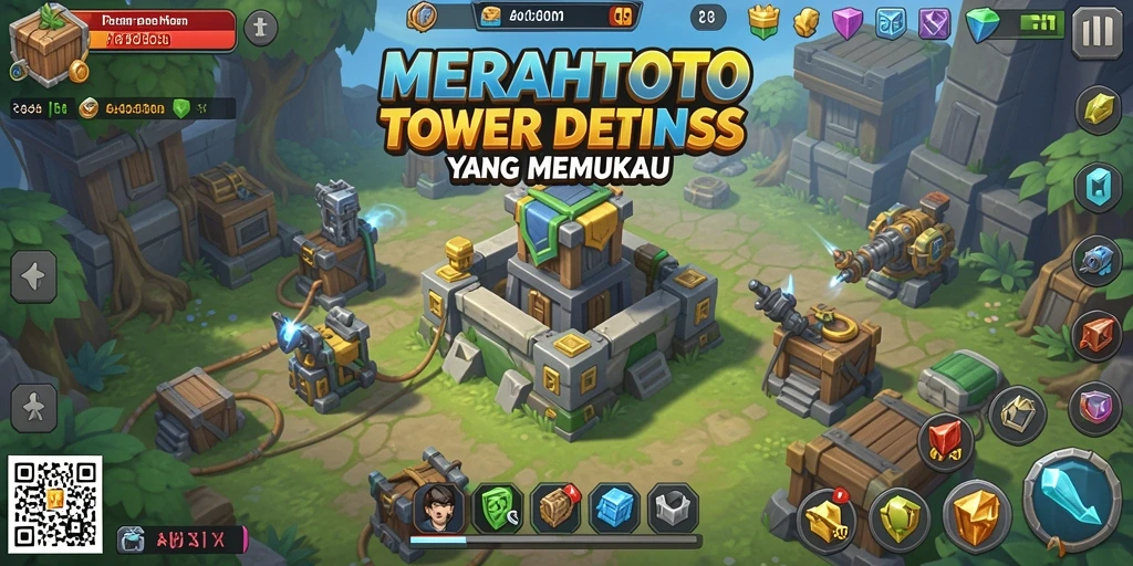 Tampilan seru gameplay Tower Defense dalam MERAHTOTO.
