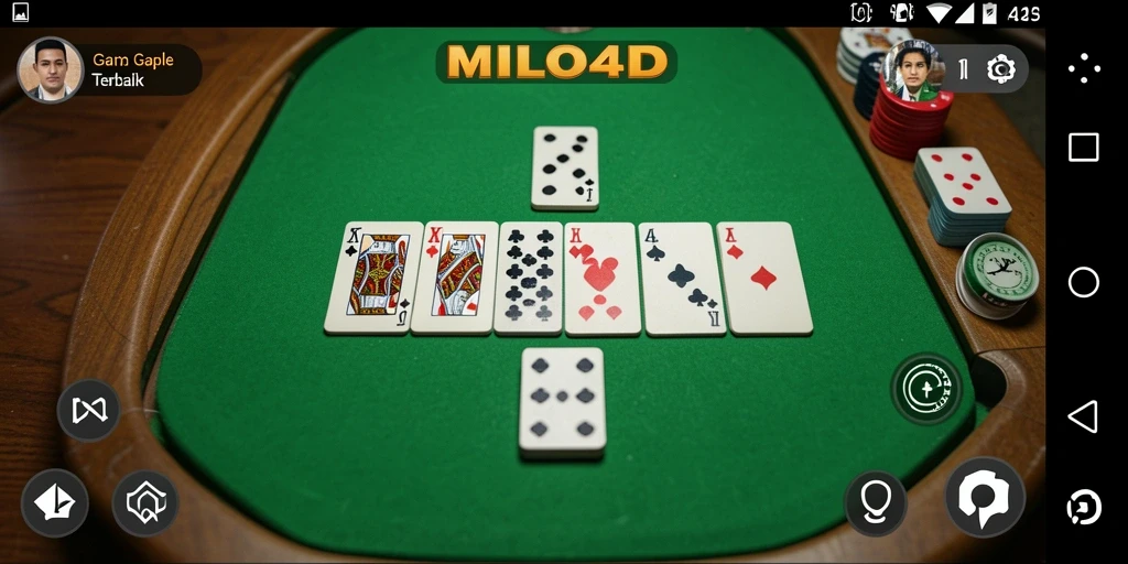 Screenshot gameplay <strong>MILO4D</strong> menampilkan pertarungan seru dalam permainan Gaple.