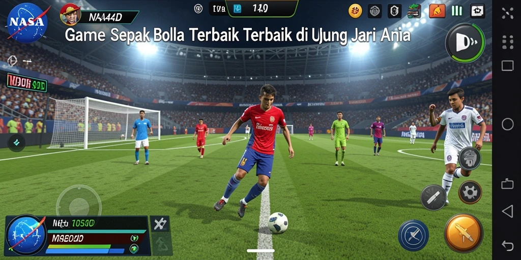 Tampilan gameplay <strong>NASA4D</strong> dengan grafis menakjubkan dan aksi sepak bola yang mendebarkan.