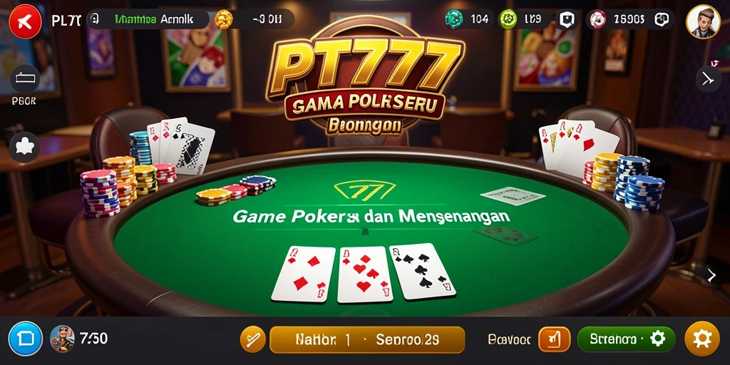 Screenshot gameplay PT777 yang menarik dan penuh aksi Poker.