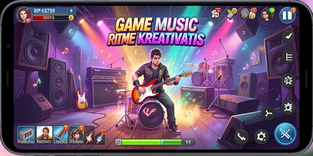 Tampilan gameplay menarik dalam game musik RP6789.