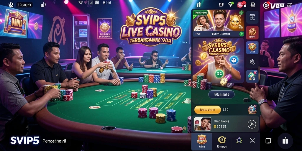Tampilan menarik dari gameplay Live Casino di SVIP5.
